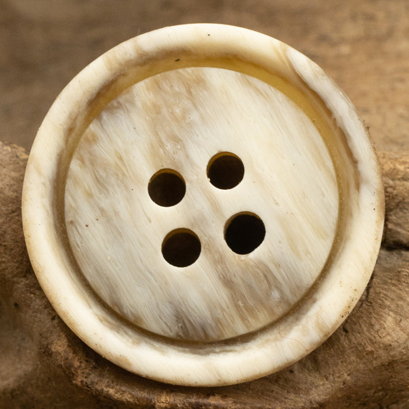15-25mm Retro Distressed Wood Grain Round 4 Hole Resin Buttons 30 Pack - Lots of Buttons