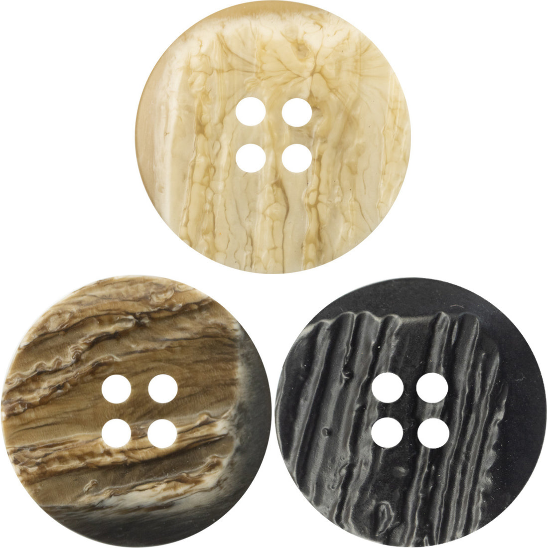 Irregular Resin Buttons with Imitated Tree Bark Texture,20pcs - Lots of Buttons