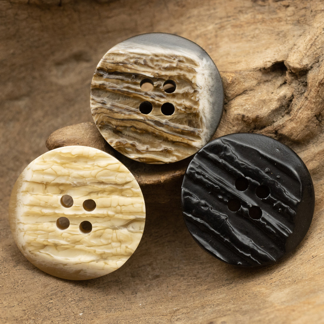 Irregular Resin Buttons with Imitated Tree Bark Texture,20pcs - Lots of Buttons