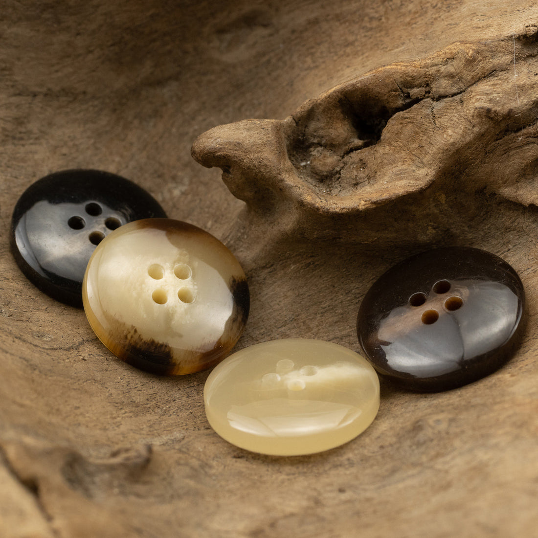 Imitation Yellow Cattle Horn Camel Color Coat Resin Buttons 20pcs - Lots of Buttons