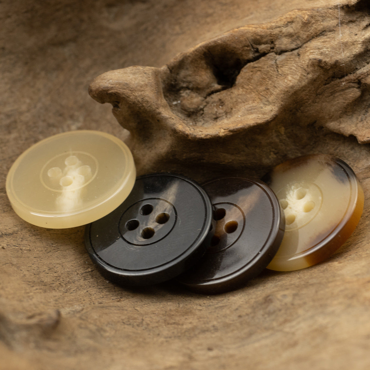 Imitation Yellow Cattle Horn Camel Color Coat Resin Buttons 20pcs - Lots of Buttons