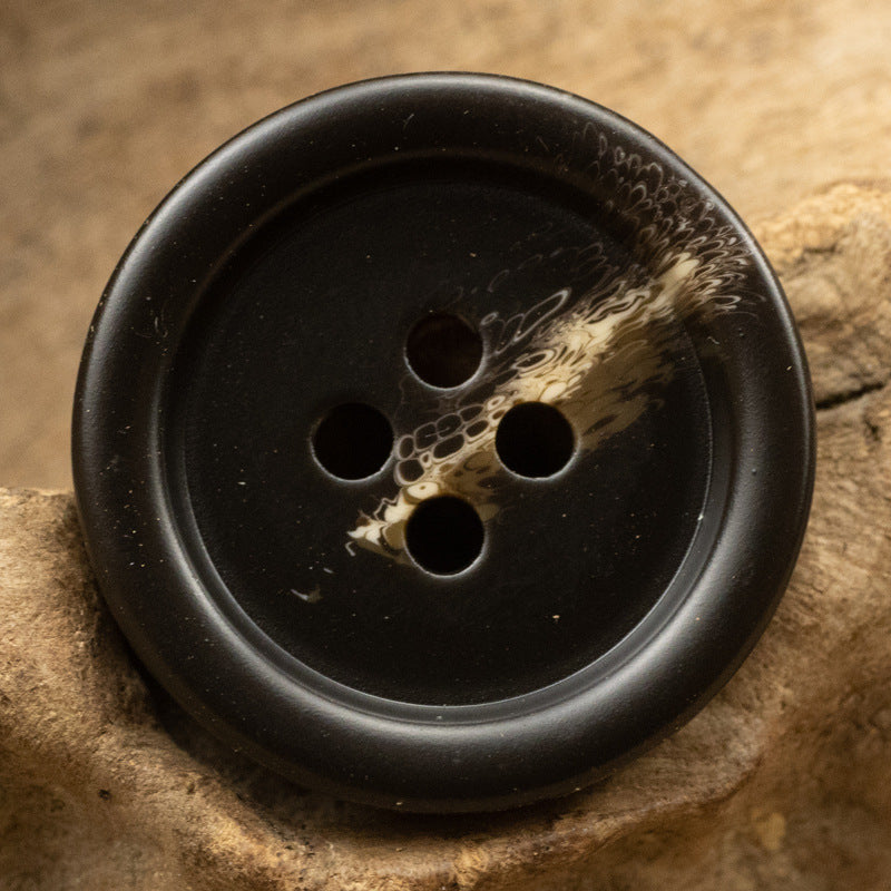 15-30mm Round Four-Hole Black and Brown Resin Buttons 10pcs