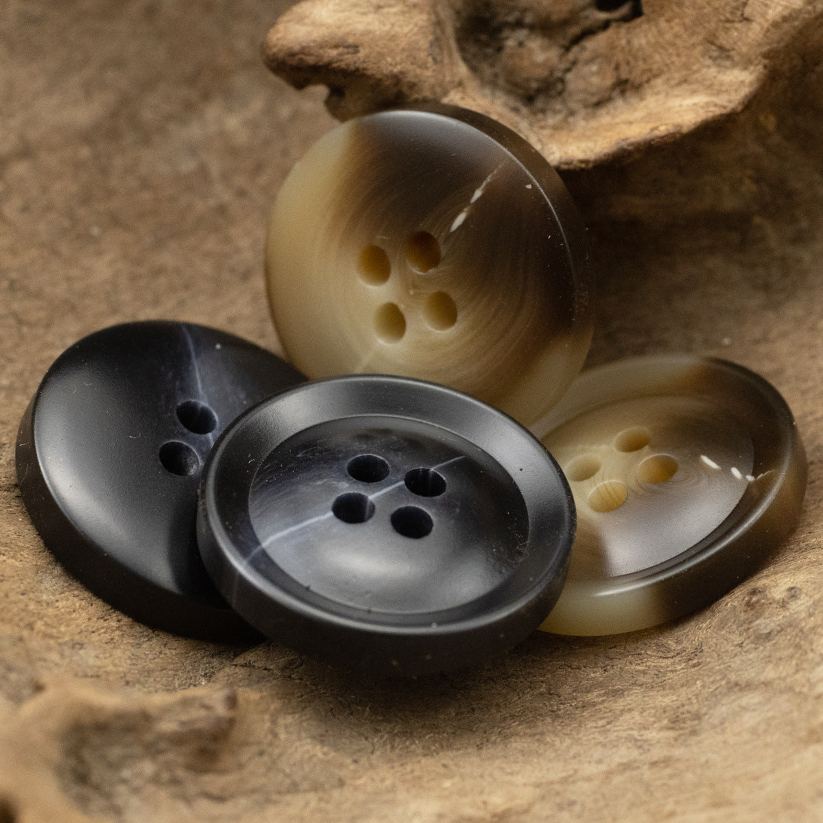 15-30mm Black Brown Resin Buttons for Suits 30pcs - Lots of Buttons