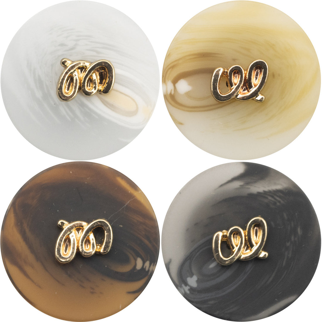Resin and Metal Combination Buttons for Women's Jackets 10pcs - Lots of Buttons