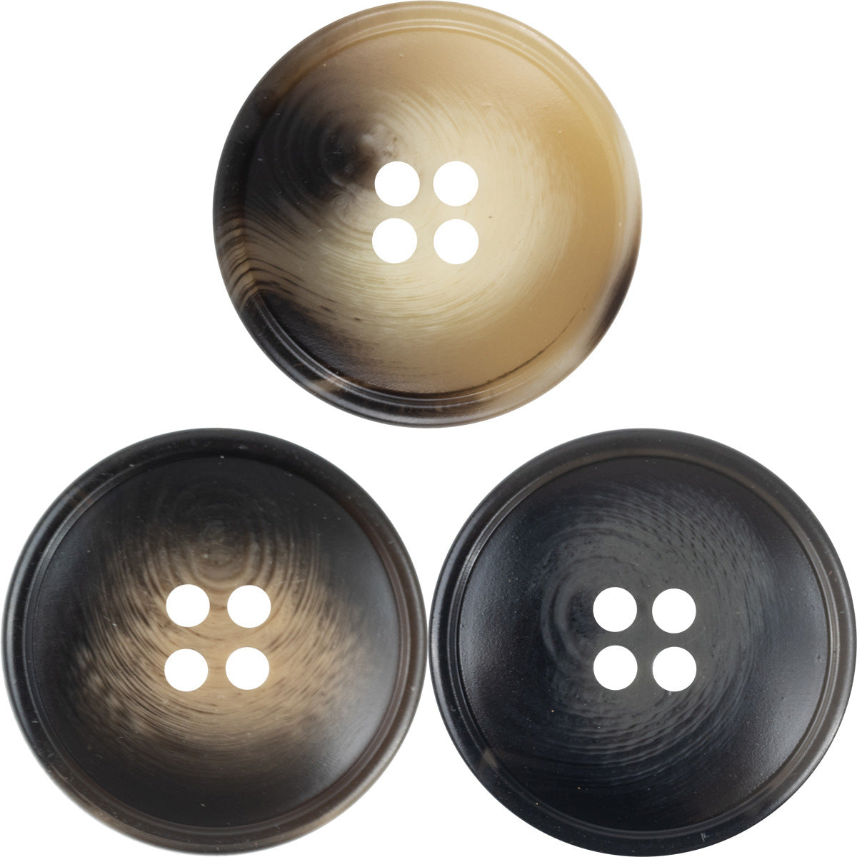 15-30mm Coffee-Colored Resin Buttons for Casual Trousers 30pcs - Lots of Buttons