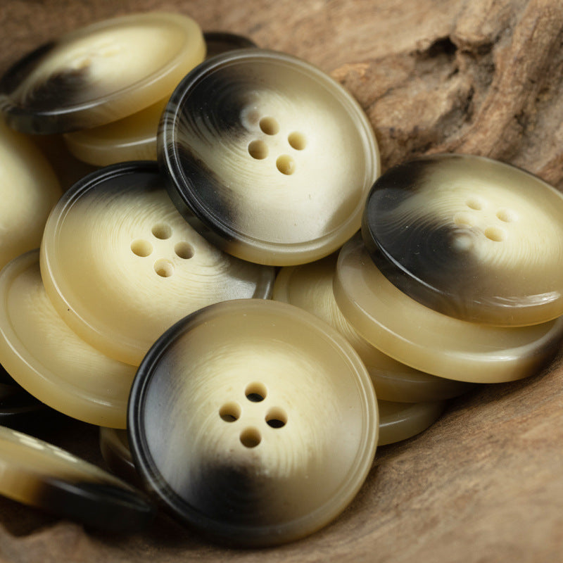 15-30mm Coffee-Colored Resin Buttons for Casual Trousers 30pcs - Lots of Buttons
