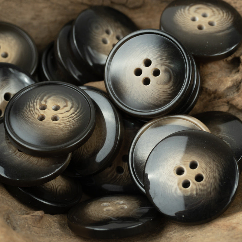 15-30mm Coffee-Colored Resin Buttons for Casual Trousers 30pcs - Lots of Buttons