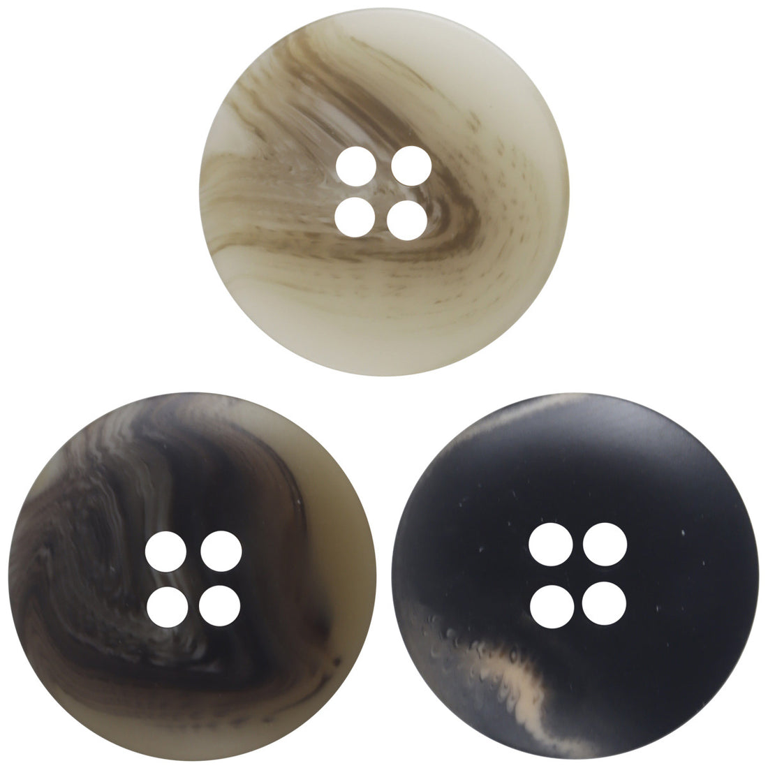 Khaki Brown V-Shaped Beach Pattern Resin Button for Casual Trousers 30pcs - Lots of Buttons