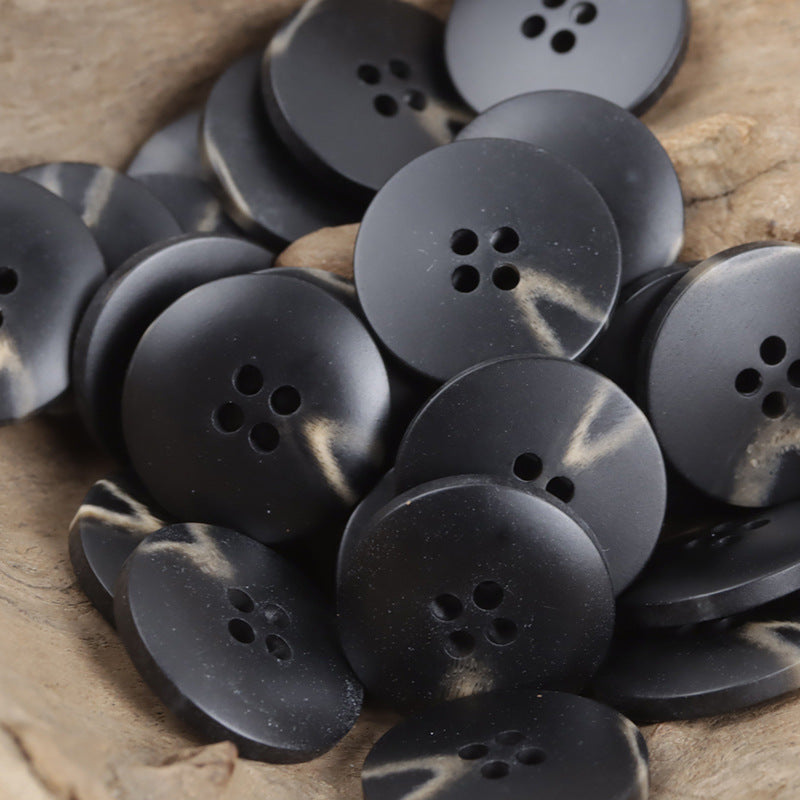 Khaki Brown V-Shaped Beach Pattern Resin Button for Casual Trousers 30pcs - Lots of Buttons