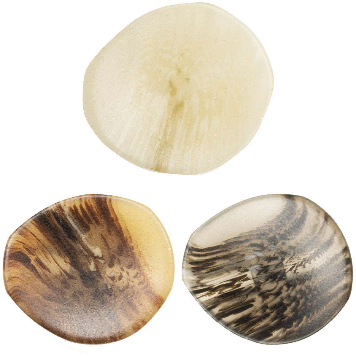 25-30mm Irregular Bowl-Shaped Coffee Resin Coat Buttons 50pcs - Lots of Buttons