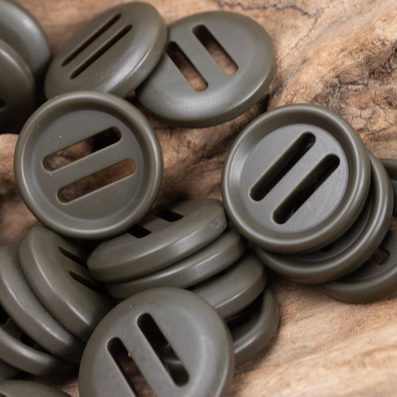 25mm Round Military Green Resin Buttons for Windbreakers 20pcs - Lots of Buttons
