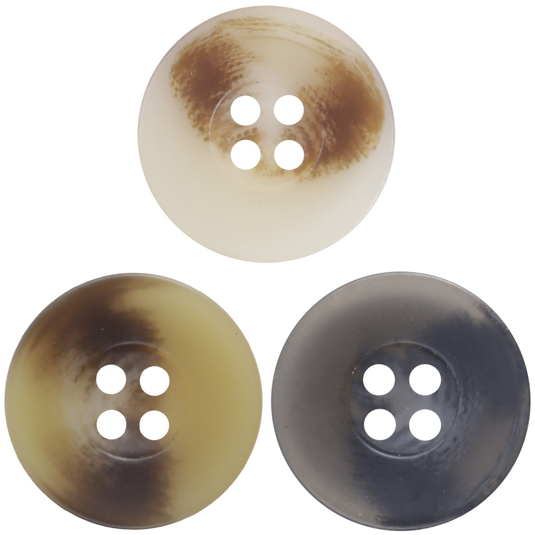 15-30mm Wide-Edged Four-Hole Resin Buttons for Casual Trousers 30PCS - Lots of Buttons