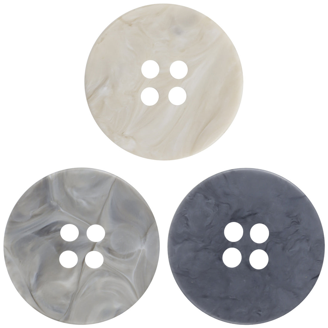 15-28mm Matte Beige Black Gray Marble Texture Resin Buttons 30pcs - Lots of Buttons