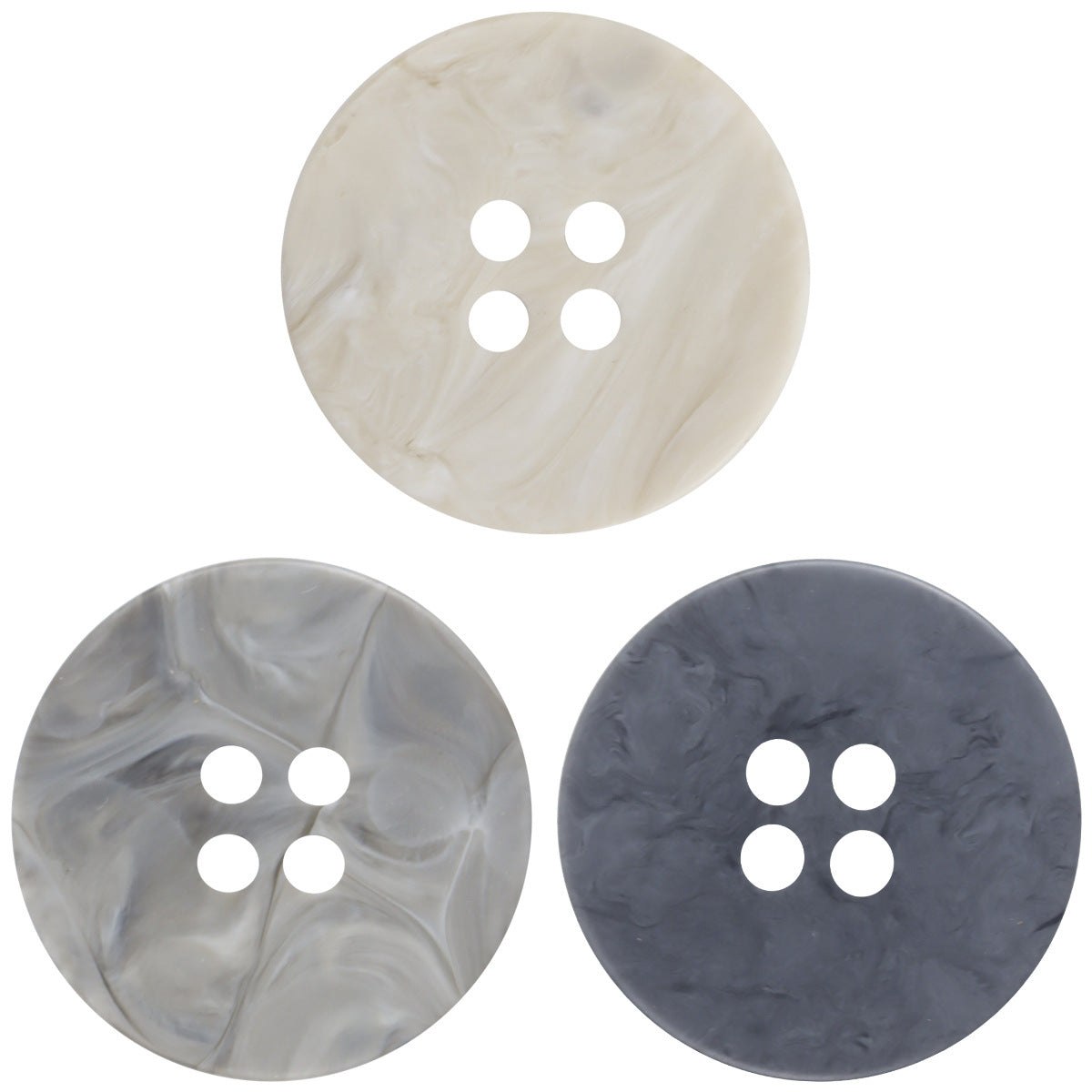 15-28mm Matte Beige Black Gray Marble Texture Resin Buttons 30pcs - Lots of Buttons