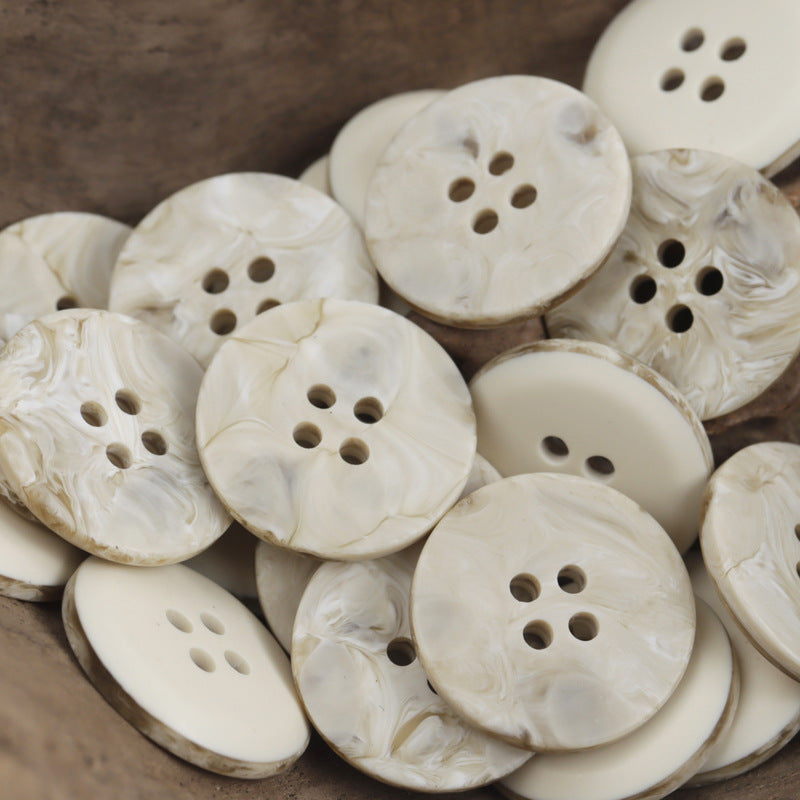 15-28mm Matte Beige Black Gray Marble Texture Resin Buttons 30pcs - Lots of Buttons
