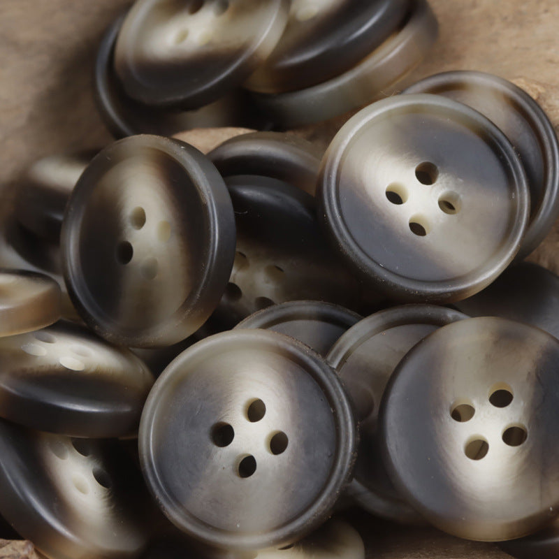 15-30mm Amber Four-Hole Resin Buttons for Casual Trousers 50 Pack - Lots of Buttons