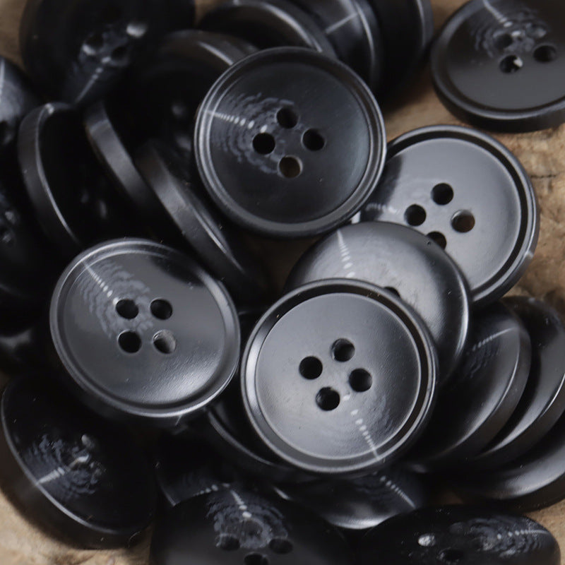 15-30mm Amber Four-Hole Resin Buttons for Casual Trousers 50 Pack - Lots of Buttons