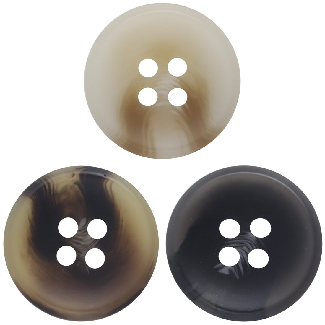 Beige and Black Coffee Resin Buttons for Casual Cardigans 30 Pack - Lots of Buttons