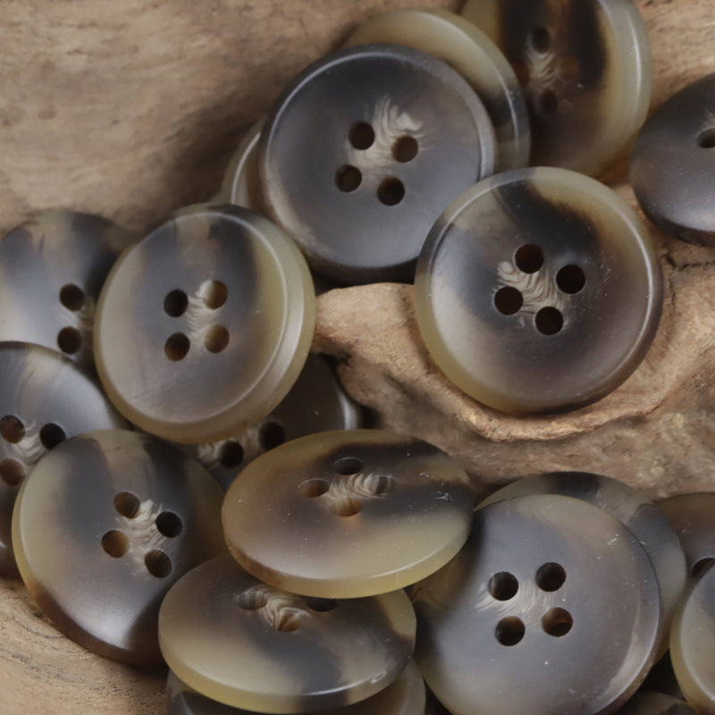 Beige and Black Coffee Resin Buttons for Casual Cardigans 30 Pack - Lots of Buttons