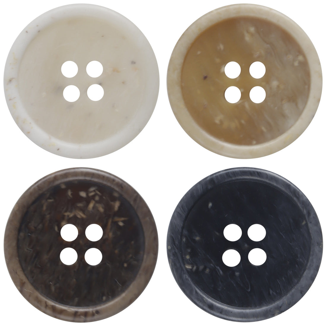 Wood Chip Texture 4 Hole Resin Button for Casual Pants 40 Pack - Lots of Buttons