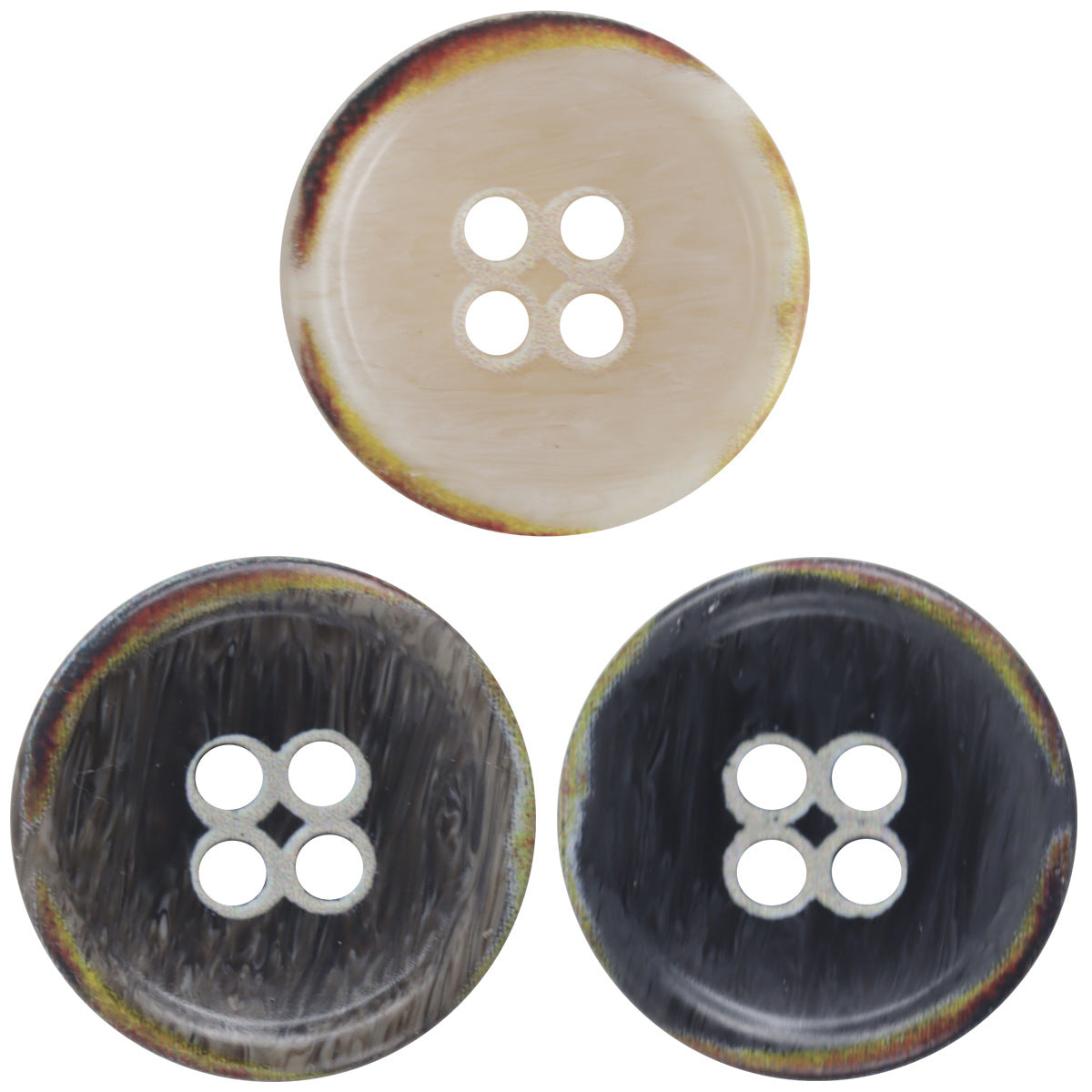 Round 4 Hole Vintage Burnt Imitation Bone Resin Buttons,20pcs - Lots of Buttons