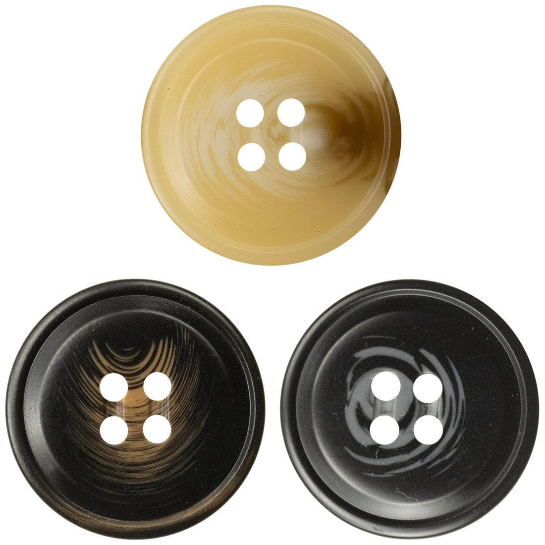 Moon Shadow Water Ripple Coffee Khaki Resin Buttons 30pcs - Lots of Buttons