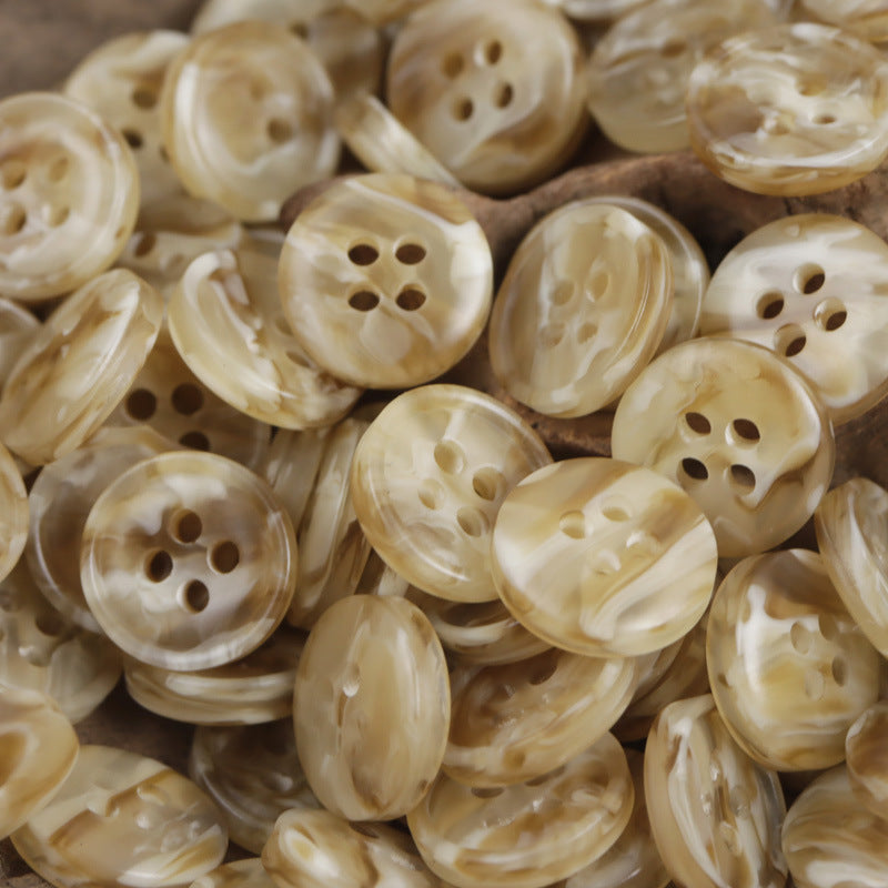 11.5/12.5mm Floral Brown Resin Buttons for Beach Shirts Dresses 40 Pack - Lots of Buttons