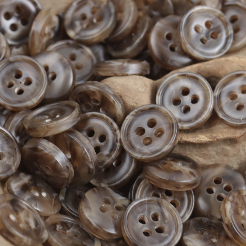 11.5/12.5mm Floral Brown Resin Buttons for Beach Shirts Dresses 40 Pack - Lots of Buttons