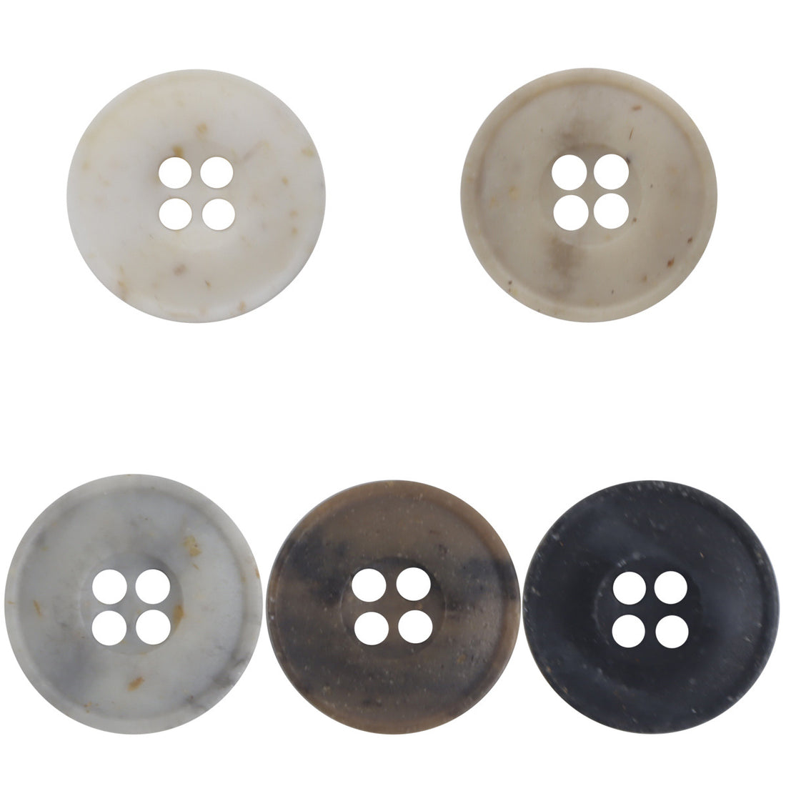 10/11.5/12.5mm Round 4 Hole Resin Buttons for Shirts 50 Pack - Lots of Buttons