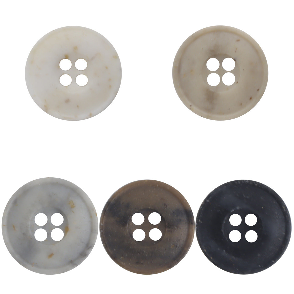 10/11.5/12.5mm Round 4 Hole Resin Buttons for Shirts 50 Pack - Lots of Buttons