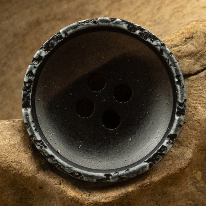 Round Translucent Washed Rock Edge Resin Buttons,20pcs 