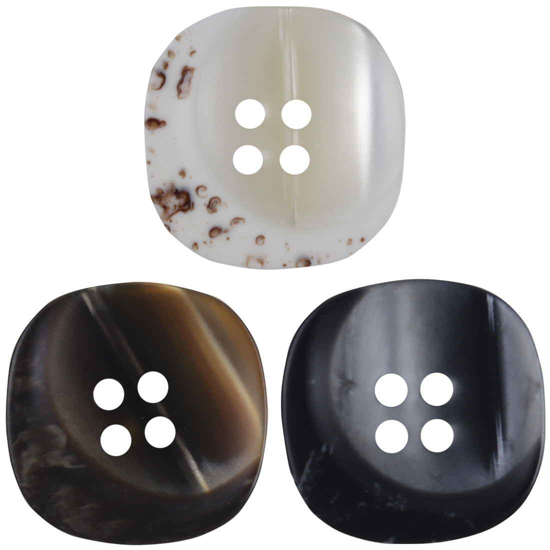 Vintage Imitation Shell Pattern Resin Buttons 20pcs - Lots of Buttons