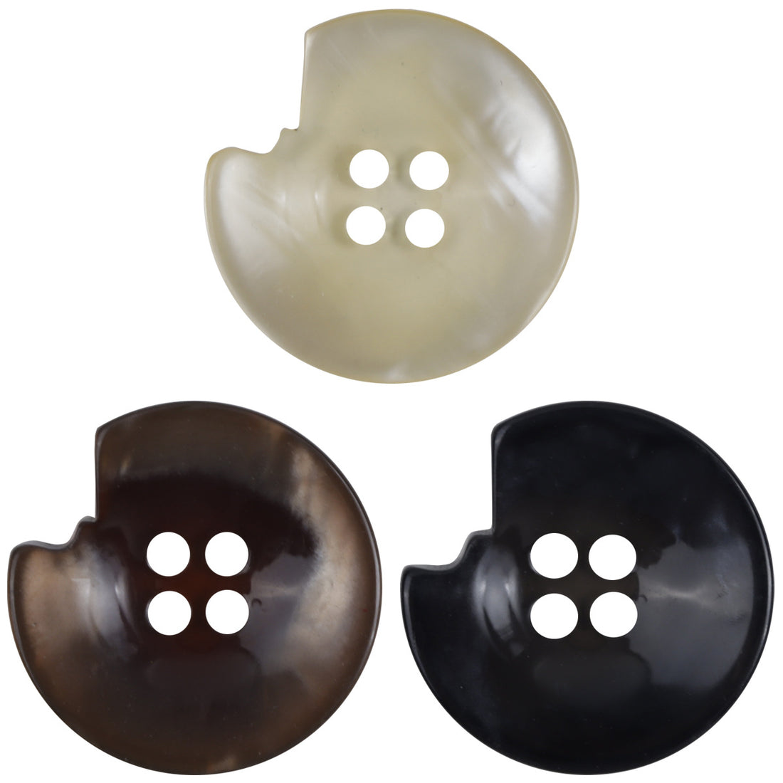 Chipped Transparent Malt Color Coffee Black Resin Buttons 20pcs - Lots of Buttons