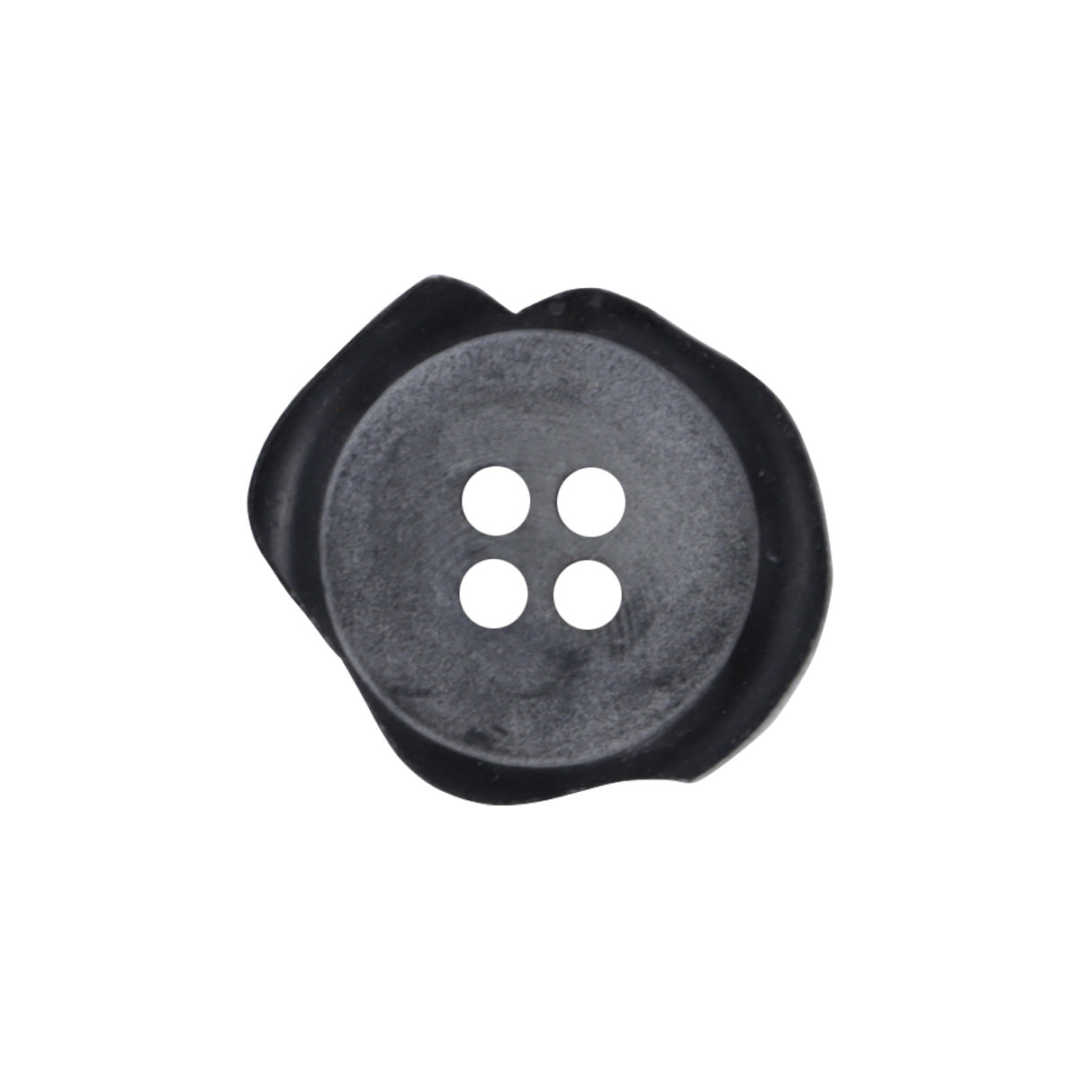Irregular Chipped Matte Black Four-Hole Resin Buttons 20PCS - Lots of Buttons
