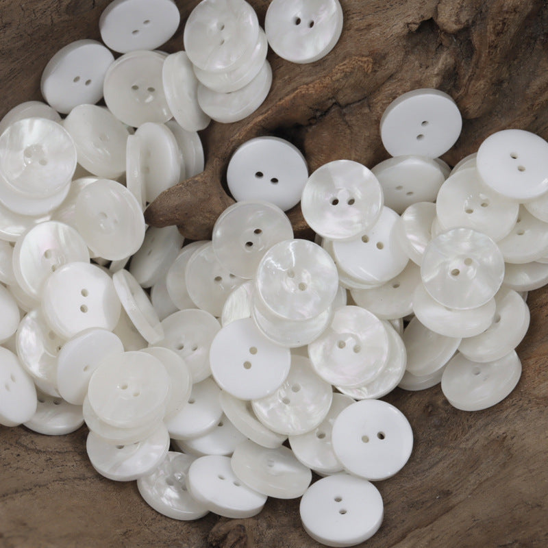 11.5mm Round 2 Hole White Black Resin Buttons,100pcs 