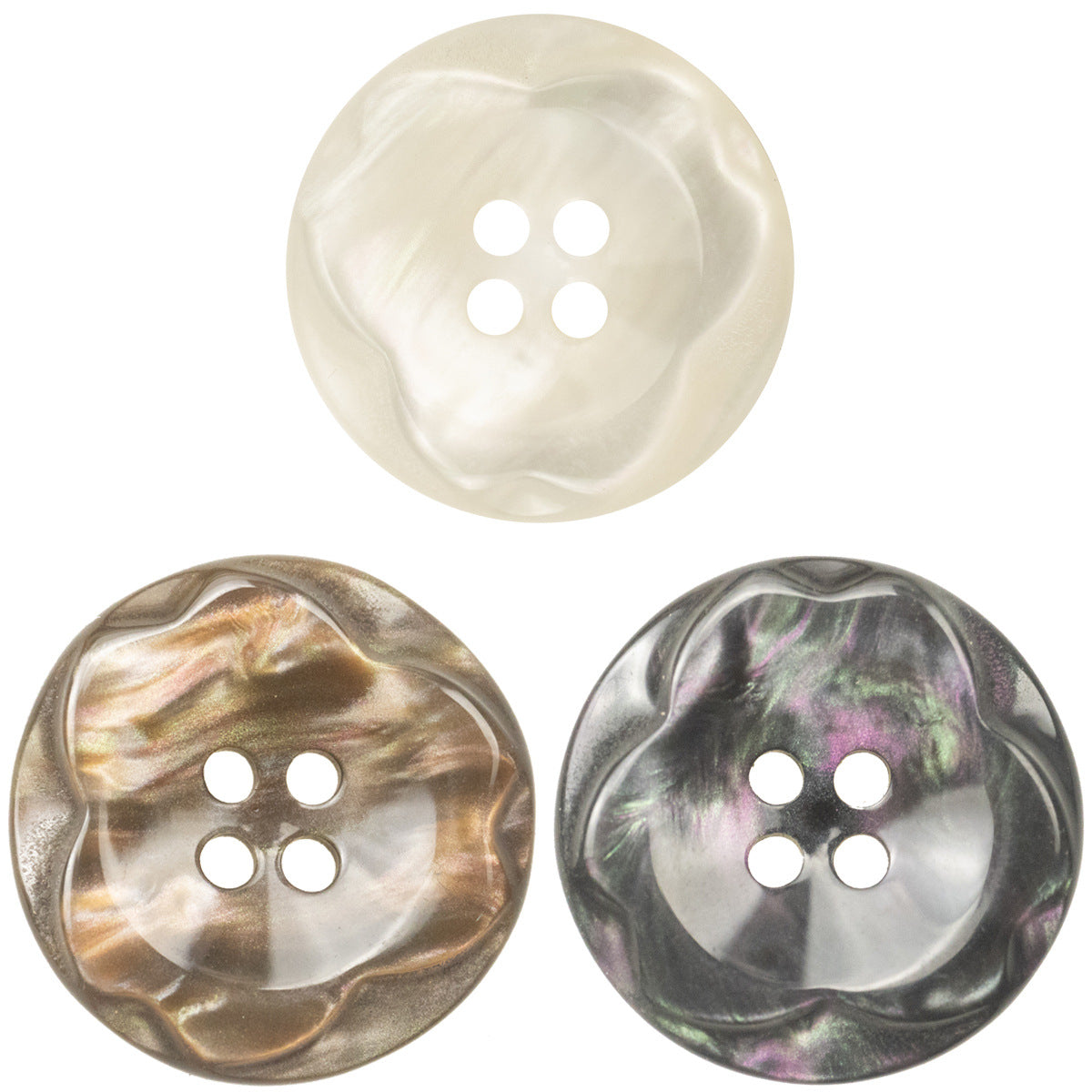 25mm Dazzling Color Flower Resin Buttons for Woolen Coats - 10pcs - Lots of Buttons