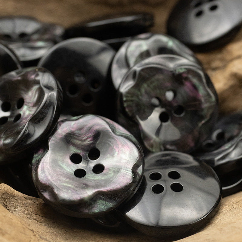 25mm Dazzling Color Flower Resin Buttons for Woolen Coats - 10pcs - Lots of Buttons