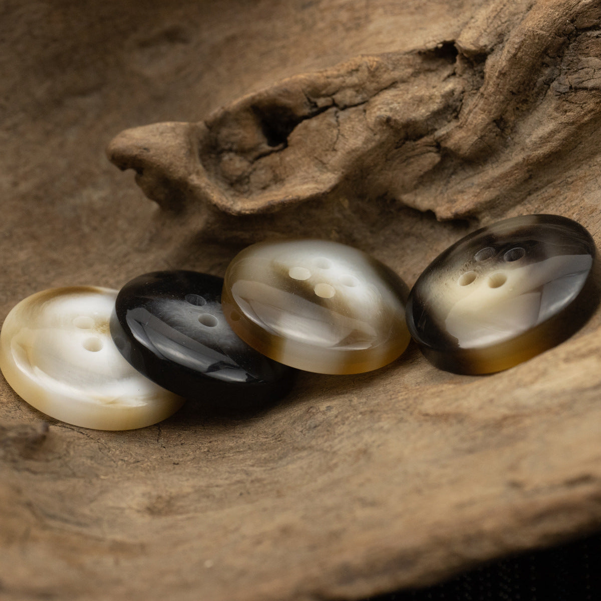 Round 4-Hole Resin Buttons for Black Woolen Coat - 40 Pack - Lots of Buttons