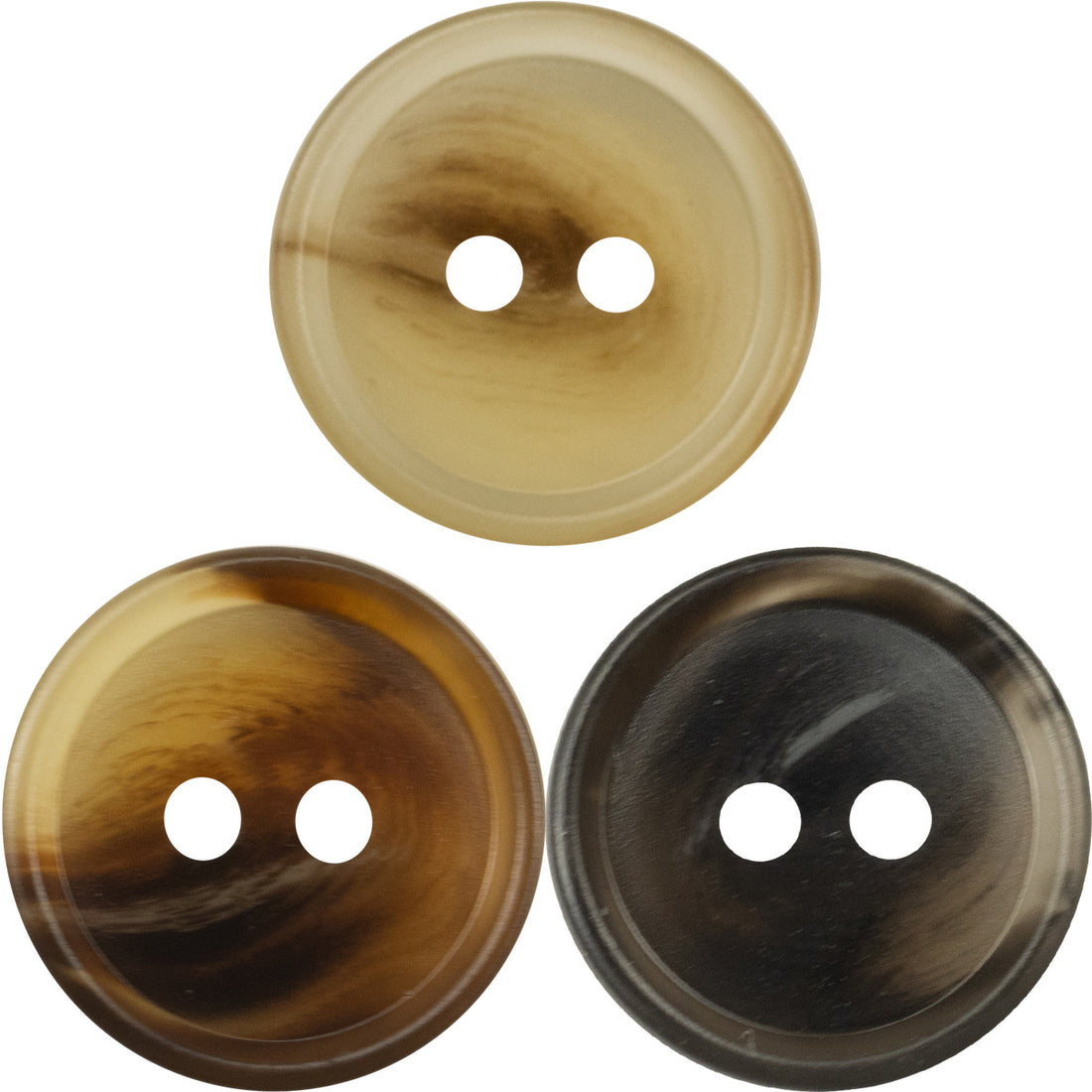 11.5mm 2 Hole Matte Khaki Resin Button for Polo Shirt Collar 45 Pack - Lots of Buttons