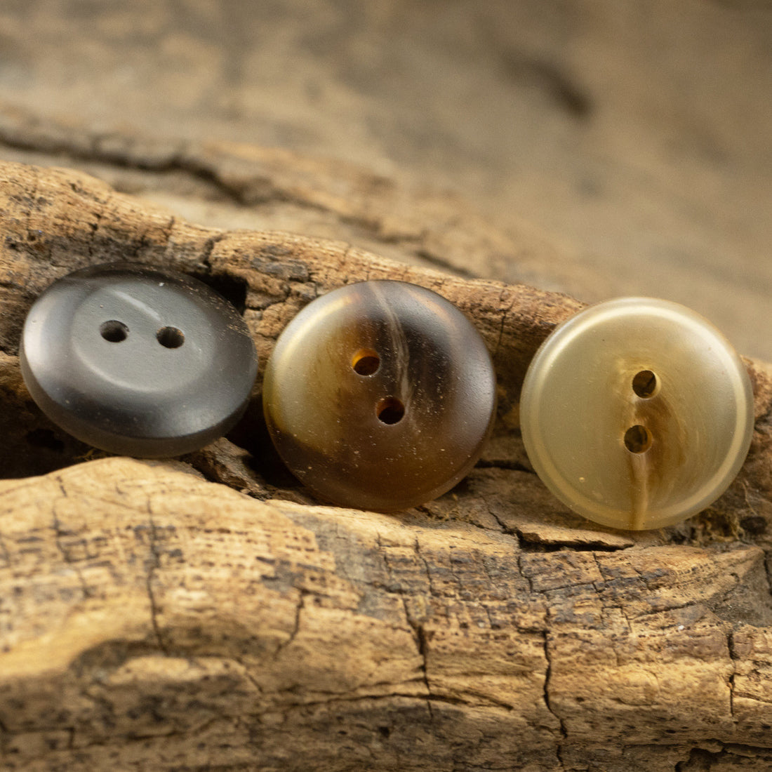11.5mm 2 Hole Matte Khaki Resin Button for Polo Shirt Collar 45 Pack - Lots of Buttons