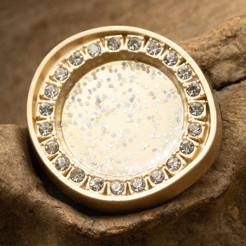 Irregular Oval Metal Fashion Buttons with Rhinestones 10pcs - Lots of Buttons