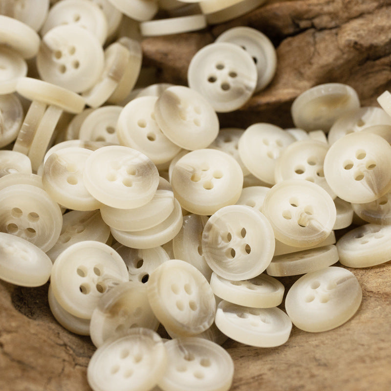 11.5mm Bowl-Shaped Imitation Wood Grain Resin Buttons 40 Pack