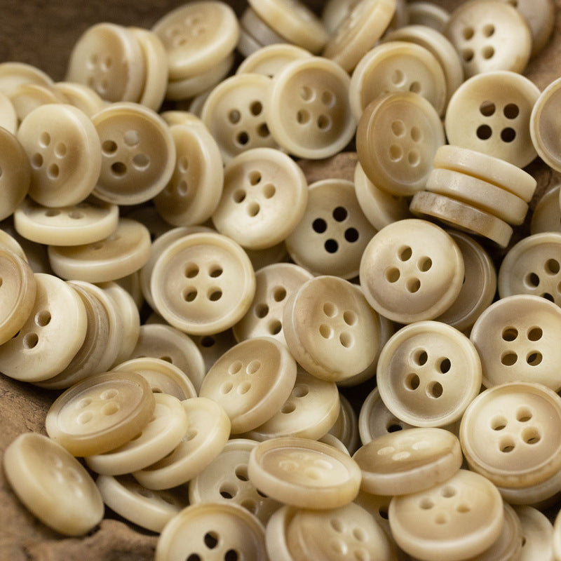 11.5mm Bowl-Shaped Imitation Wood Grain Resin Buttons 40 Pack