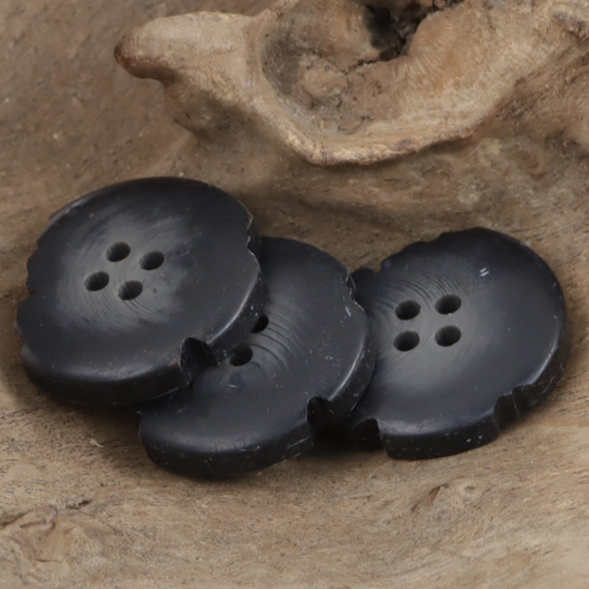 Vintage Imperfect Frosted Four-Hole Resin Buttons for Casual Pants 20pcs - Lots of Buttons