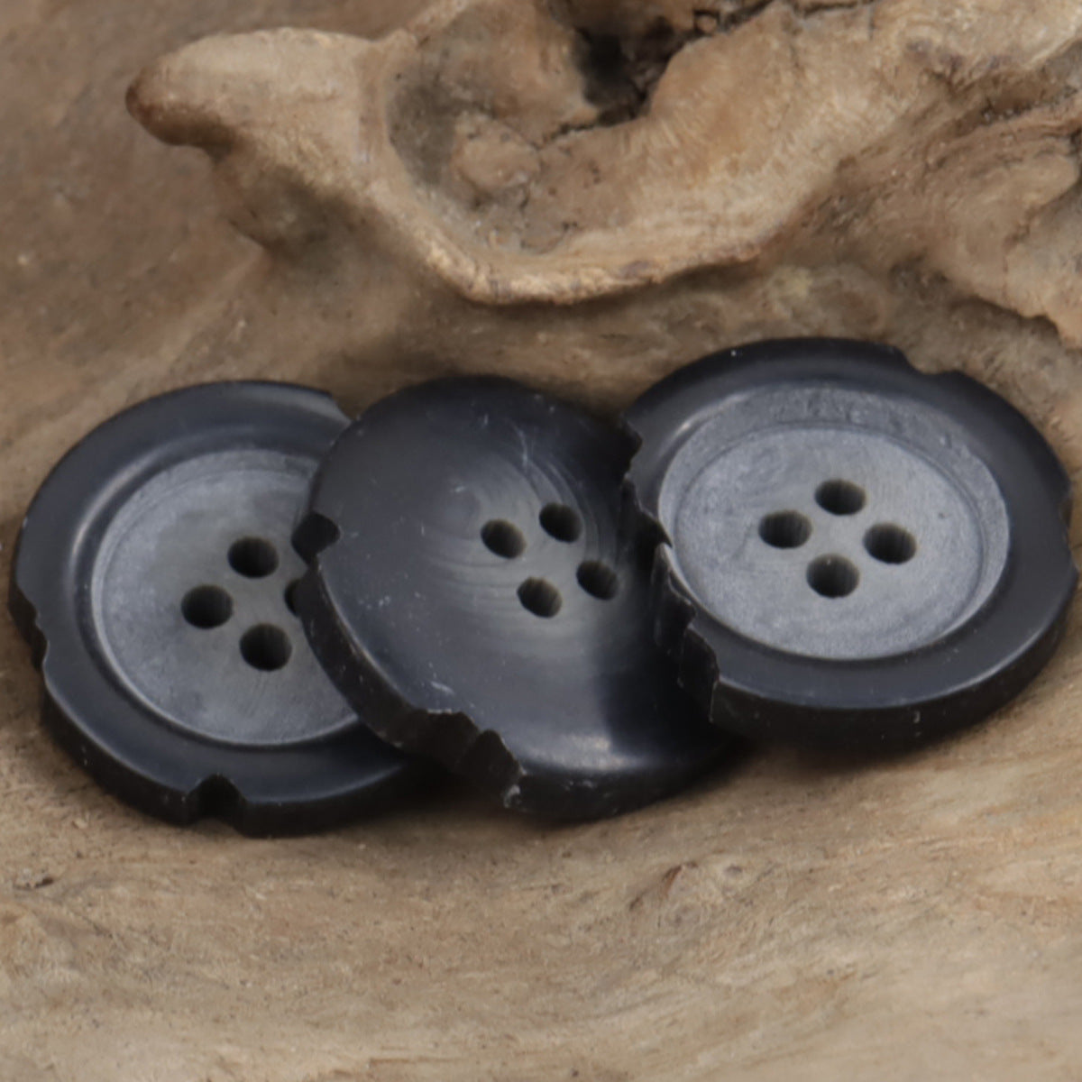 Vintage Imperfect Frosted Four-Hole Resin Buttons for Casual Pants 20pcs - Lots of Buttons