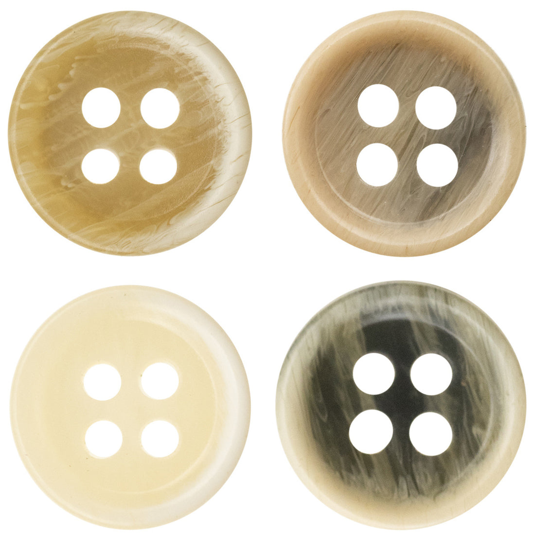 10-11.5MM Dark Khaki Black Textured Resin Shirt Buttons 40 Pack - Lots of Buttons