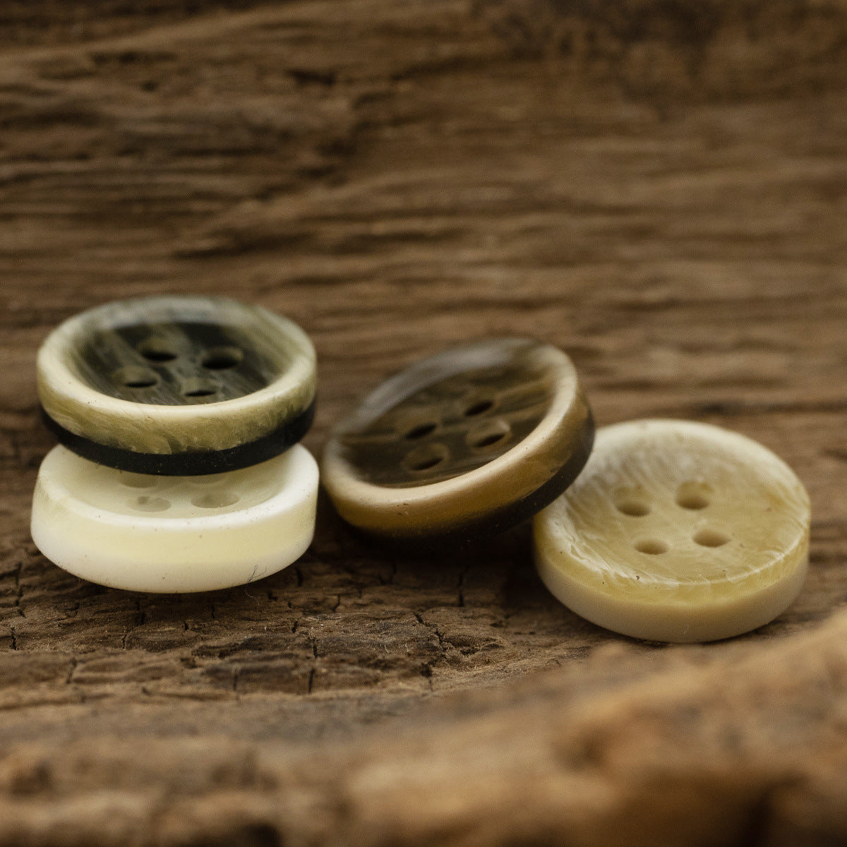 10-11.5MM Dark Khaki Black Textured Resin Shirt Buttons 40 Pack - Lots of Buttons