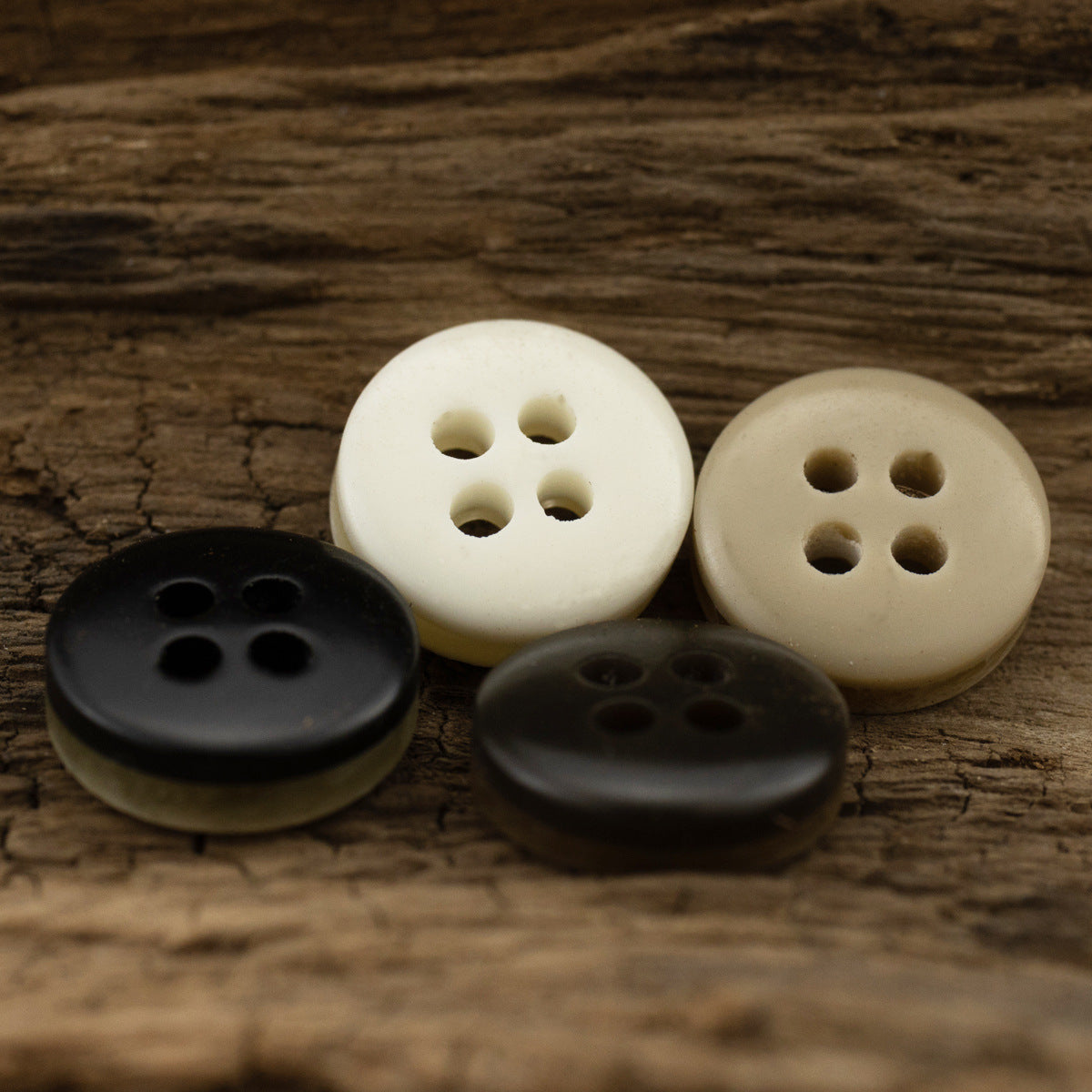 10-11.5MM Dark Khaki Black Textured Resin Shirt Buttons 40 Pack - Lots of Buttons