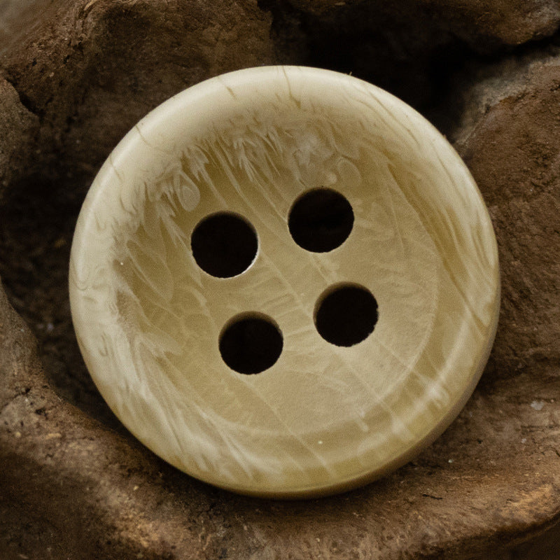 10-11.5MM Dark Khaki Black Textured Resin Shirt Buttons 40 Pack - Lots of Buttons