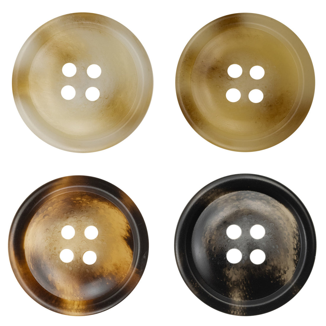15-25mm Off-White and Khaki Resin Buttons for Woolen Coats 40 Pack - Lots of Buttons